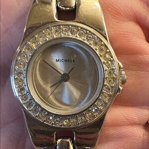 Michele* Silver Watch with Crystal Detailing *most likely a knockoff